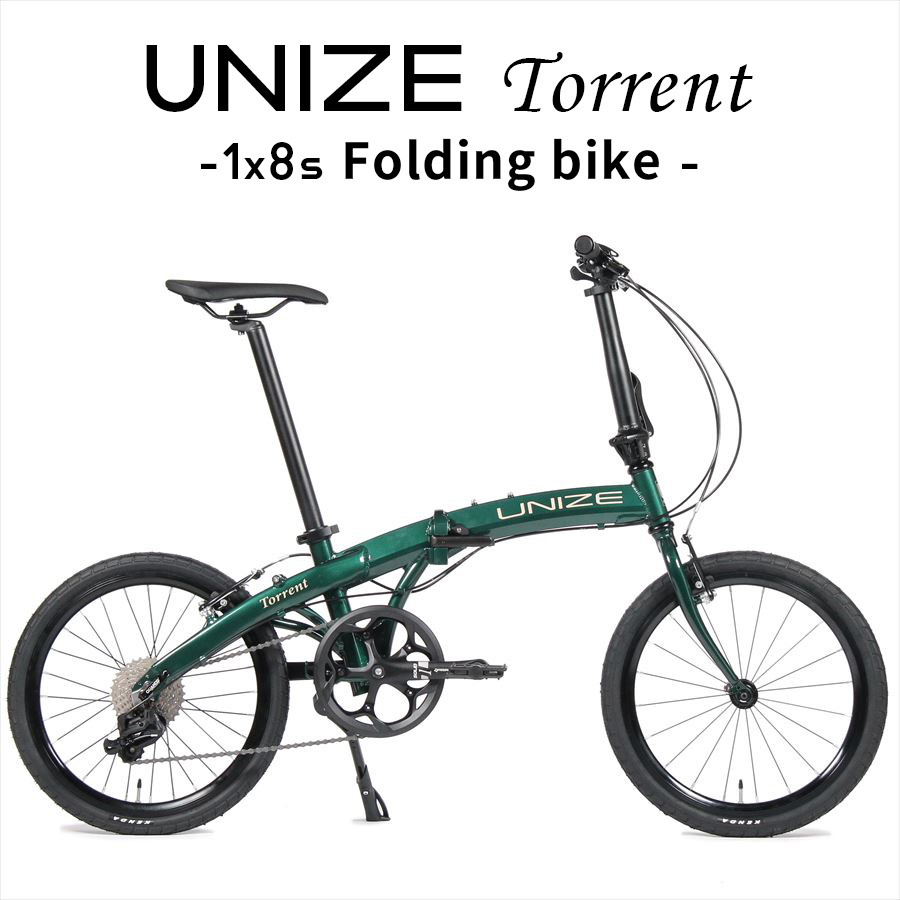 楽天市場】折り畳み自転車 UNIZE Torrent Forest Green (ユナイズ