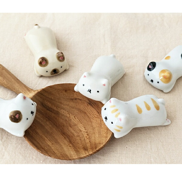 楽天市場】ゆるねこ 箸置き 波佐見焼 猫 揃い かわいい はし置き