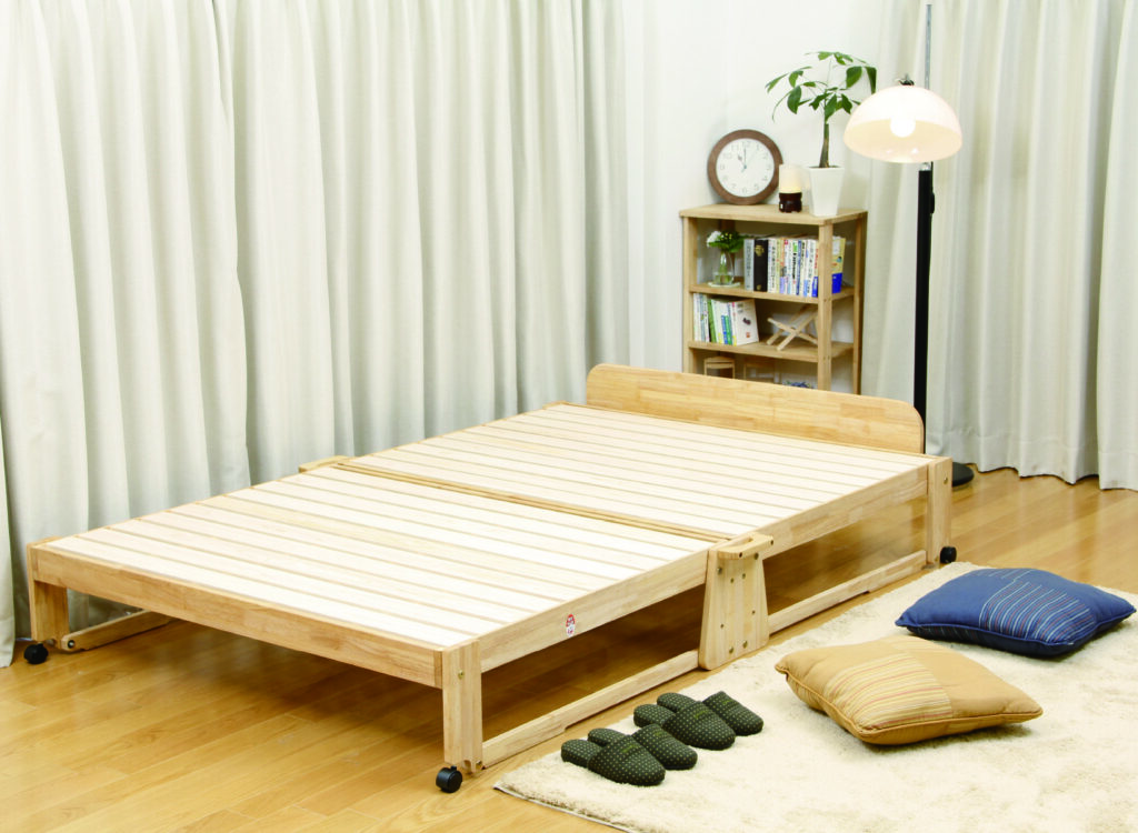 楽天市場】中居木工 折りたたみひのきスノコベッド ダブルベッド