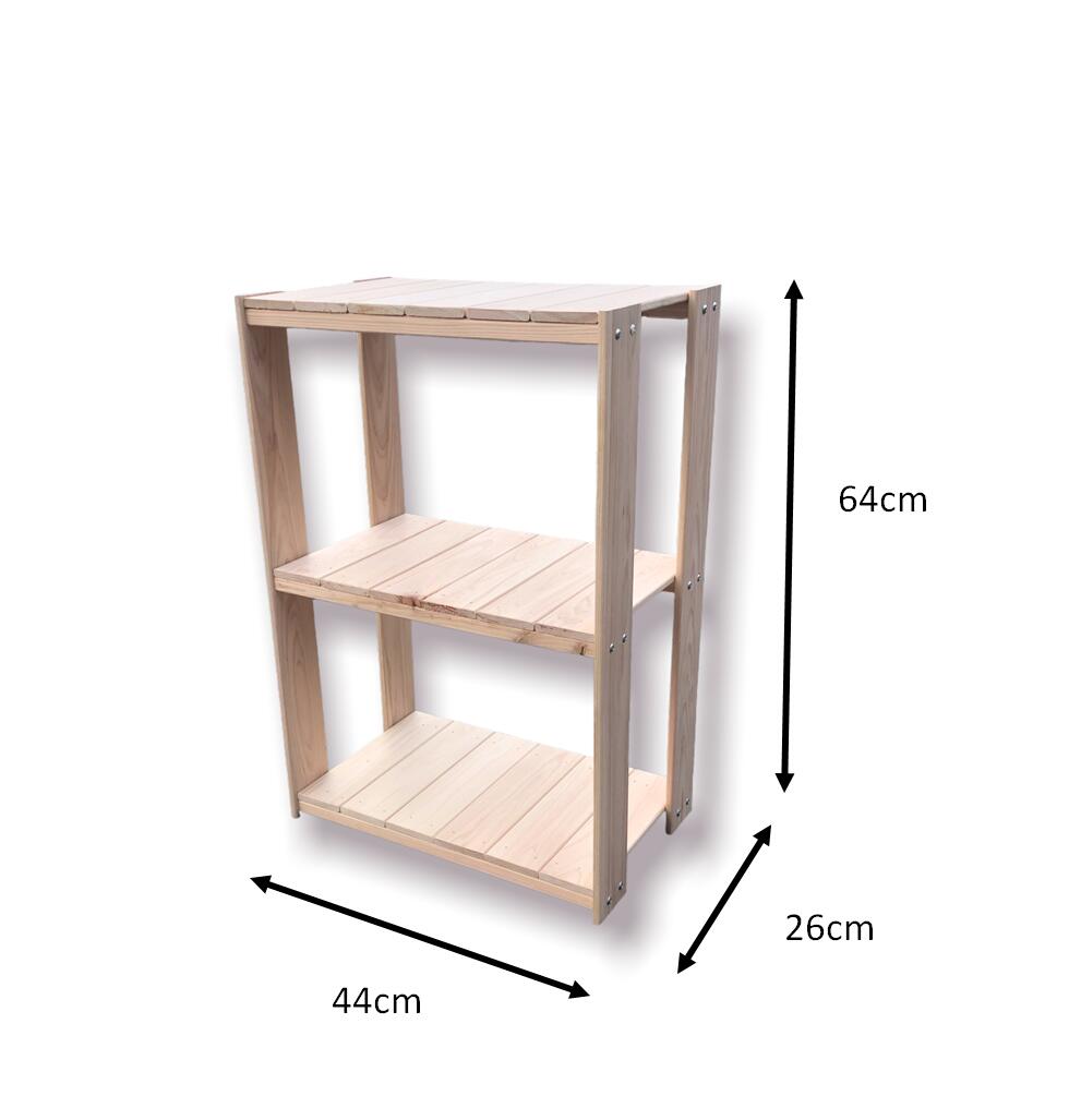 楽天市場】国産 総桧 ウッドラック 3段 幅44cm 奥行き26cm 高さ64cm3段