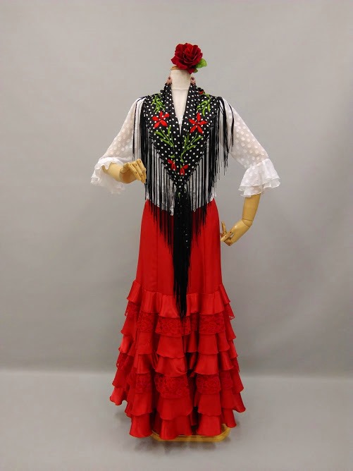 楽天市場】フラメンコ衣装フレコ付きシ−ジョフレコ付きシ−ジョ刺繍