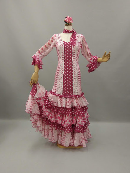 楽天市場】【 送料無料 】 フラメンコ衣装 ピンク ドット柄 ワンピース