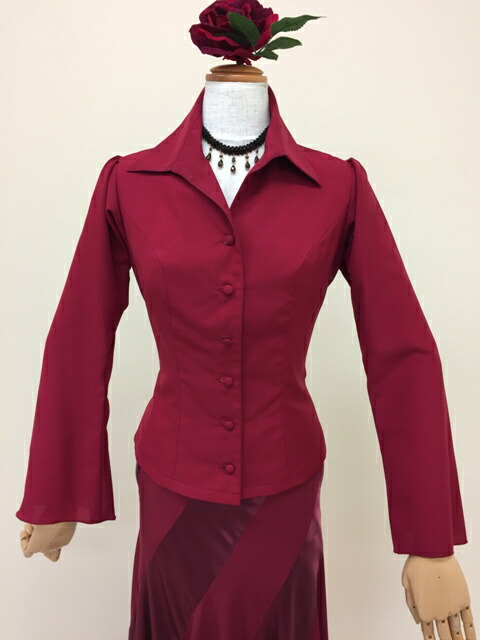 楽天市場】フラメンコ衣装 ブラウス エンジ ボルドー全18色 イージー