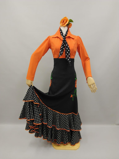 楽天市場】フラメンコ衣装 ハイウエスト スカート ファルダ 刺繍 バラ