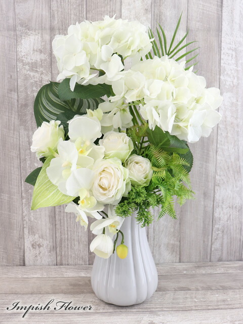 楽天市場】造花 フラワーアレンジメント 大型 紫陽花 あじさい