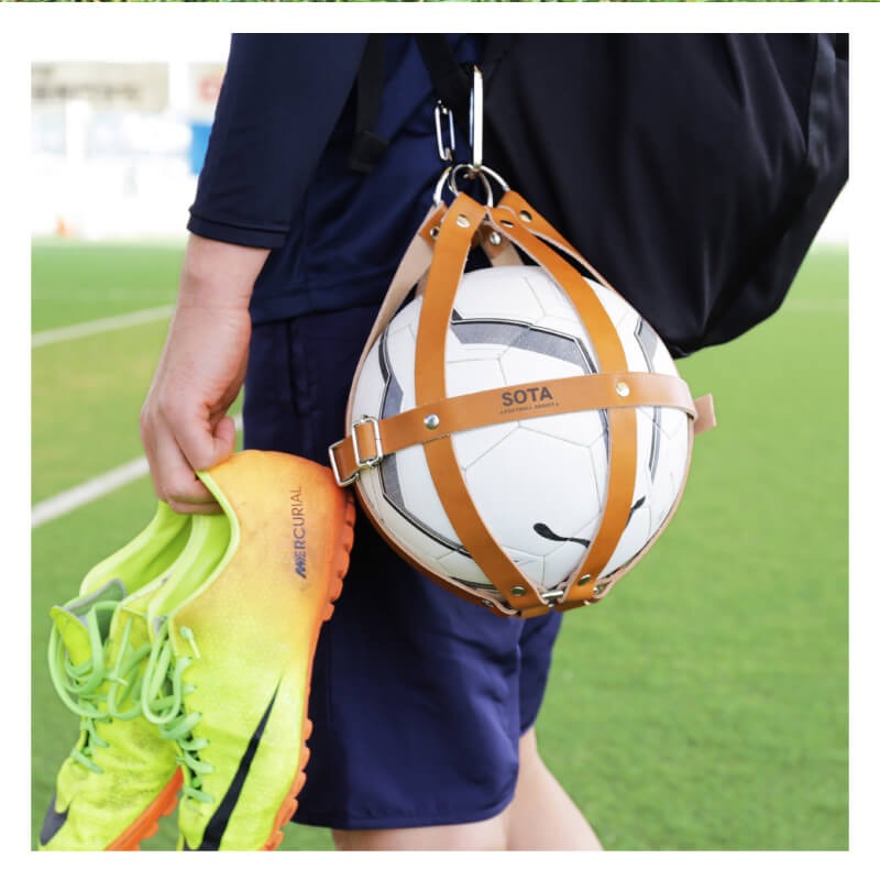 楽天市場】サッカー ボールネット ボールケース レザー 名入れ 【 本革