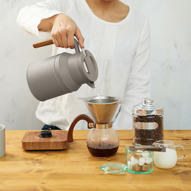 楽天市場】【特典付き】 mosh! 電気ケトル M-EK1 0.8L 温度調節 保温