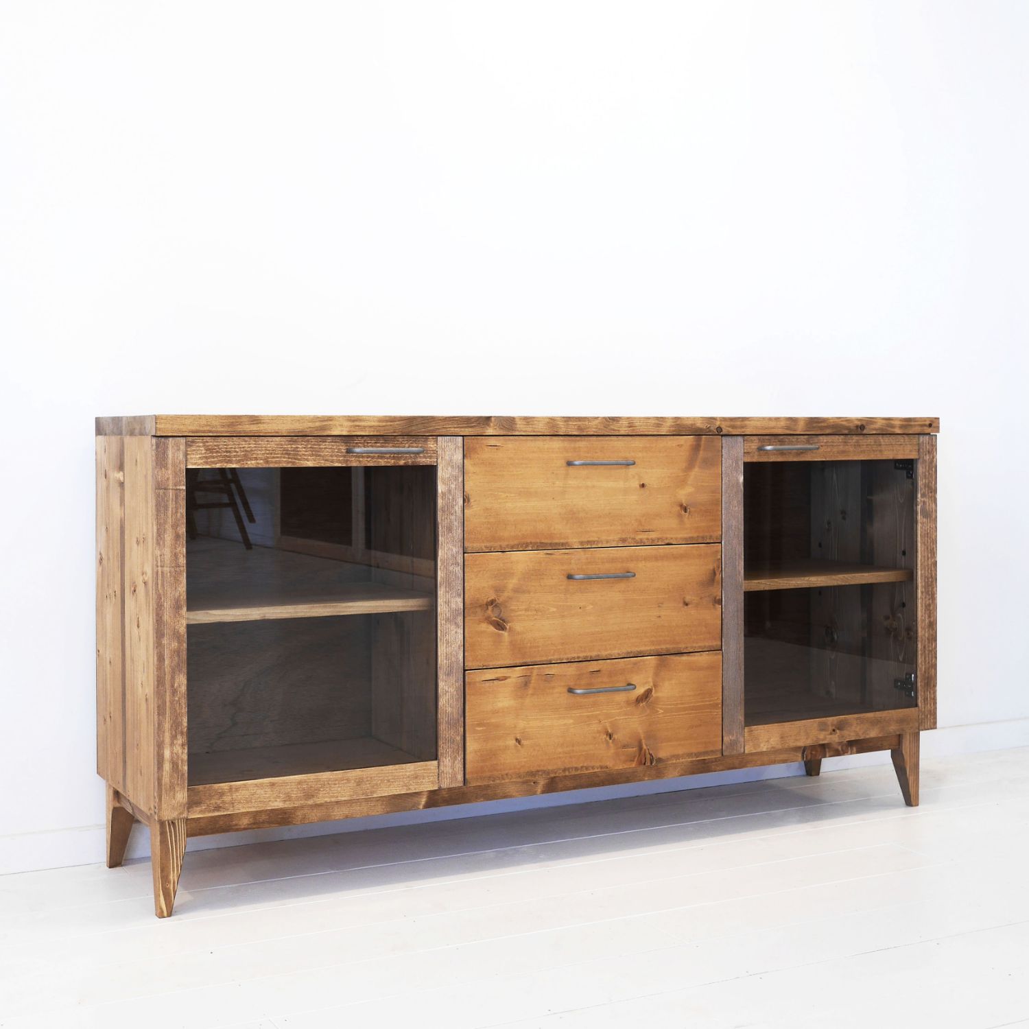 楽天市場】カップボード 無垢 食器棚 ロータイプ サイドボード