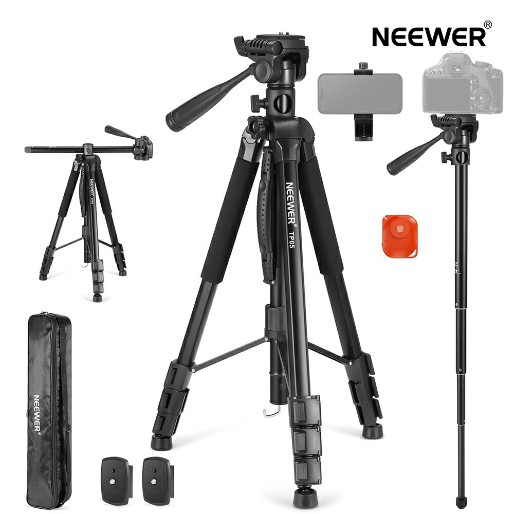 楽天市場】【P10倍UP中!】NEEWER Basic 189cm ビデオ三脚一脚 カメラ