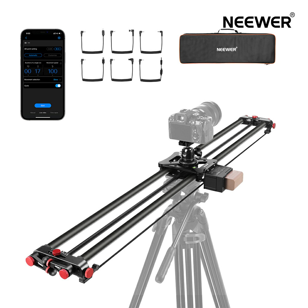 楽天市場】NEEWER 120cm 電動カメラスライダー DSLRカメラ用 カーボン
