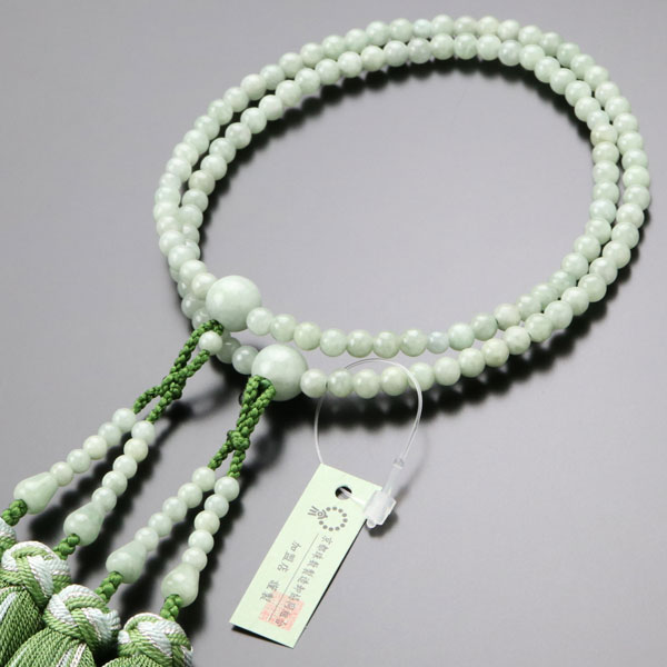 楽天市場】数珠 女性用 二連（素材（数珠）翡翠（ひすい））の通販