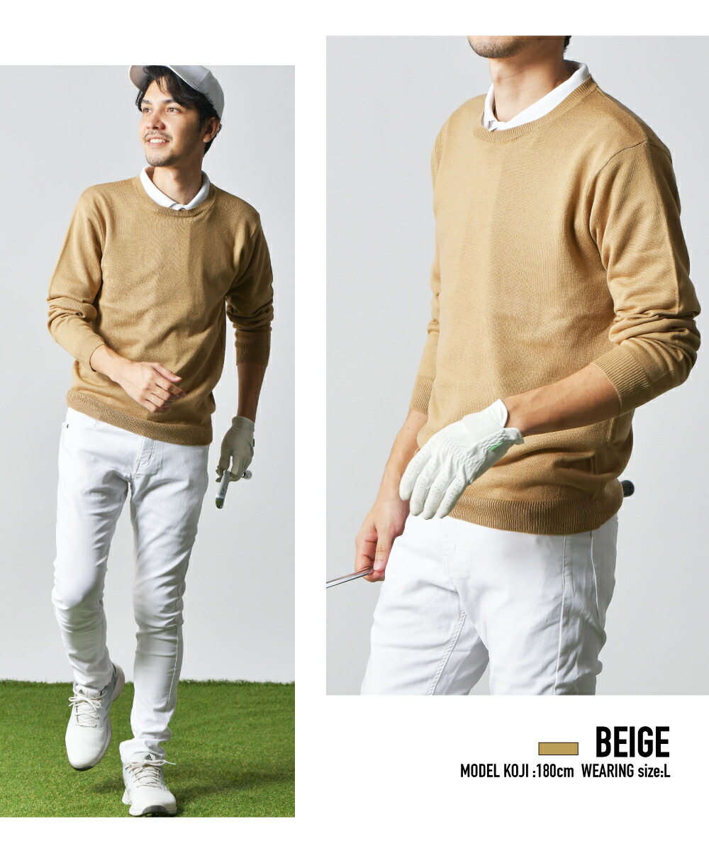 楽天市場】ゴルフニット メンズ ゴルフセーター モックネック Vネック