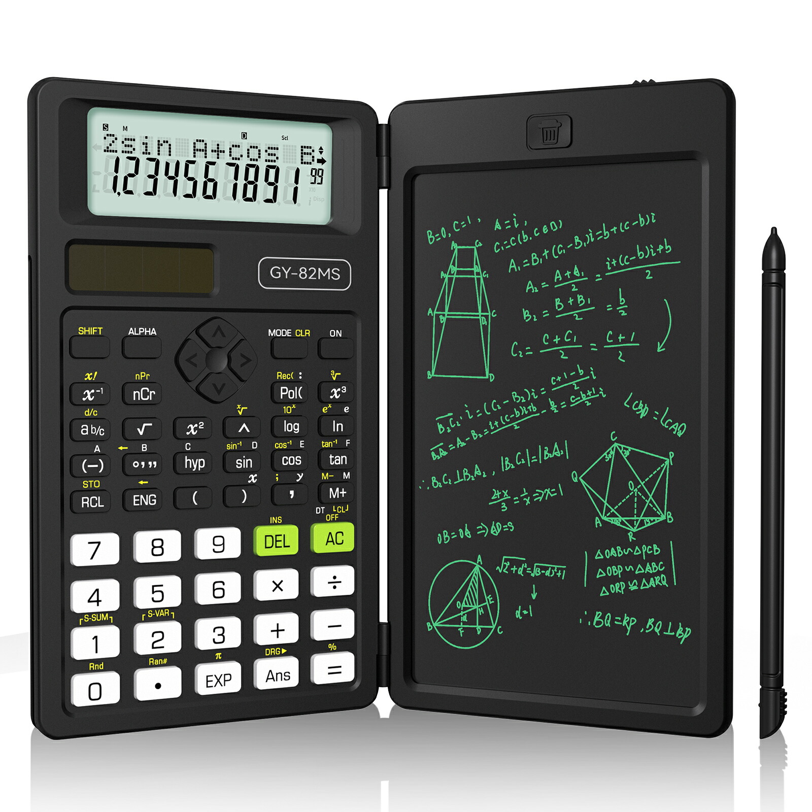 楽天市場】NEWYES 関数電卓 240関数・機能 電卓付き電子メモパッド