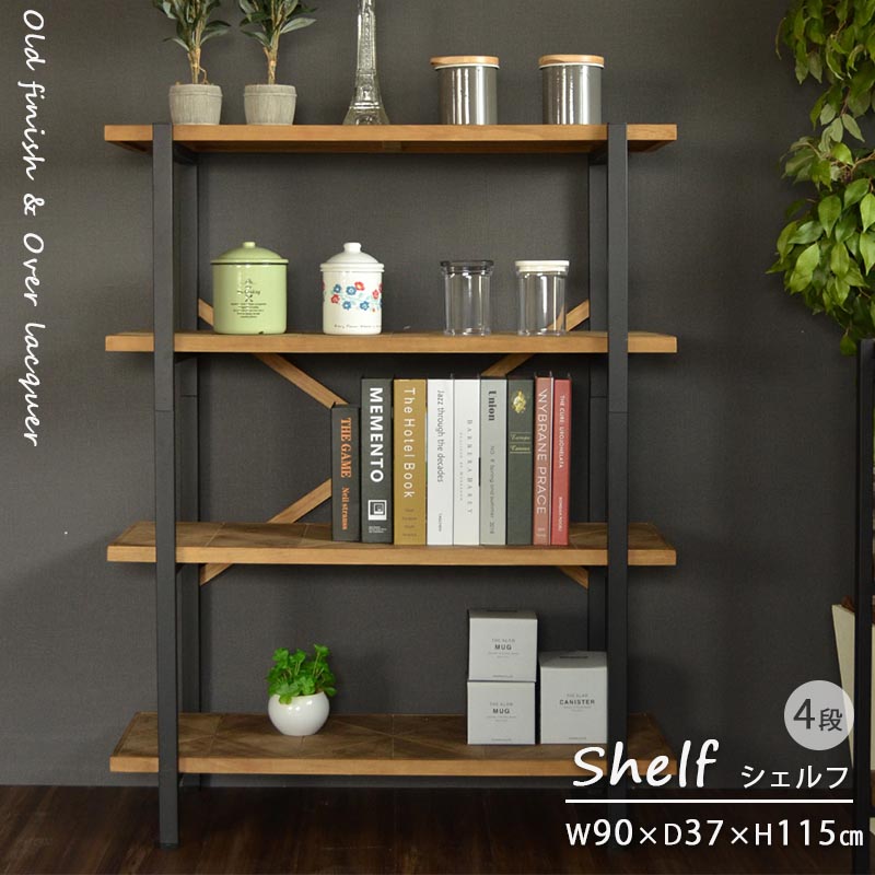 楽天市場】【Diamond】 4段ラック 幅90cm オープン 収納 木製 パイン材