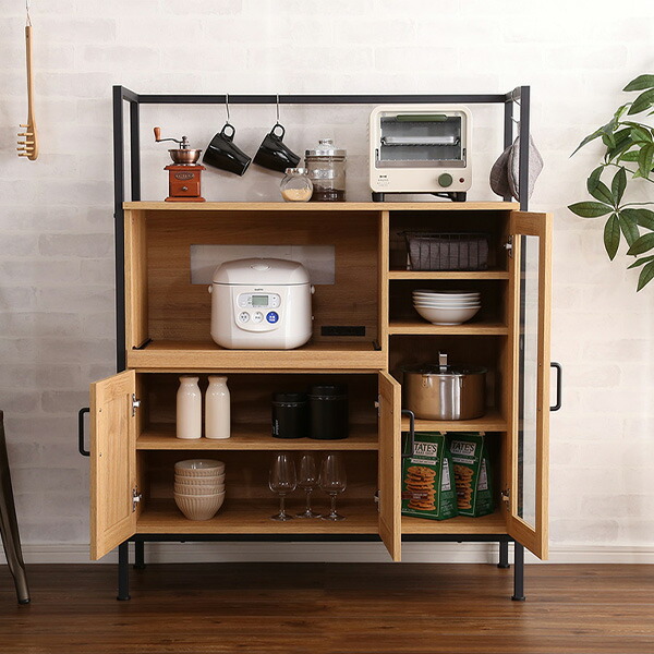 楽天市場】レンジ台 幅90 おしゃれ ロータイプ 食器棚 ヴィンテージ