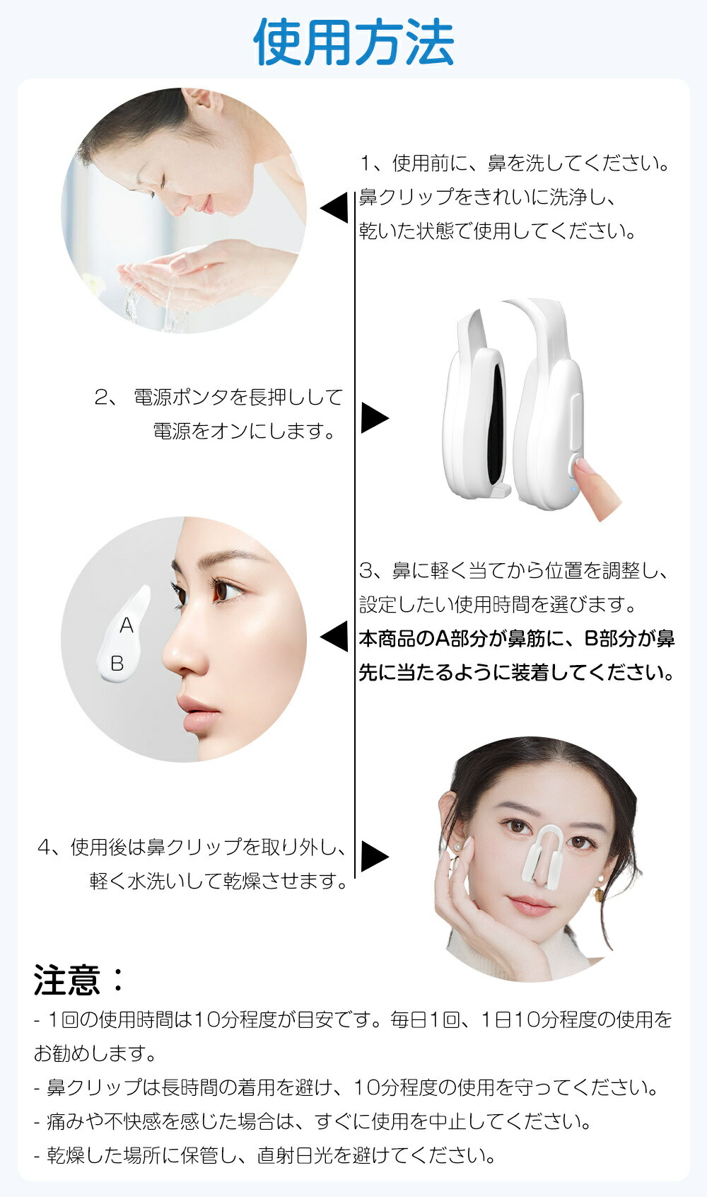 楽天市場】【スーパーsale】FOGABER 正規品 鼻専用美顔器 EMS ノーズ