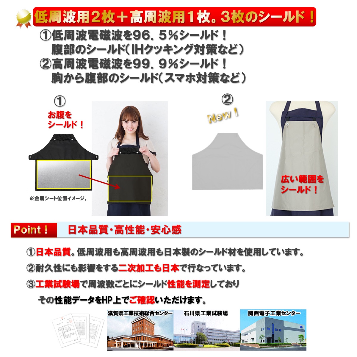 楽天市場】☆高性能！ IH電磁波エプロン☆ 【電磁波エプロン