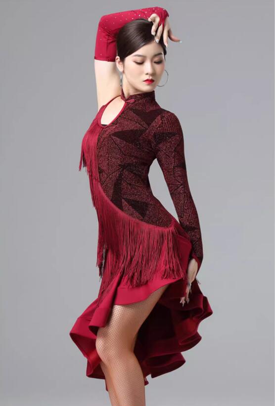 楽天市場】競技着 フリンジワンピース ラテンダンス衣装 モダンドレス
