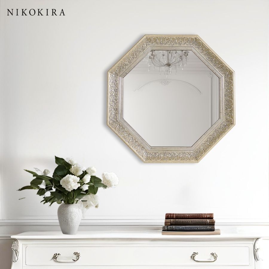 楽天市場】【10％OFFクーポン 14,900→13,410円】 八角鏡 八角形 鏡