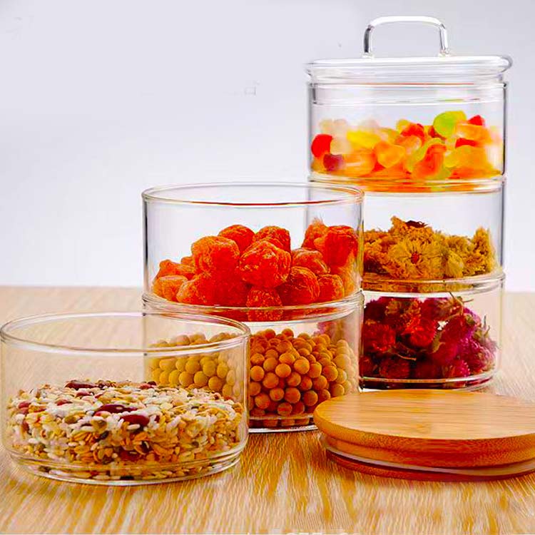 楽天市場】耐熱ガラス 食品保存容器 作り置き 3段 保存容器 積み重ね