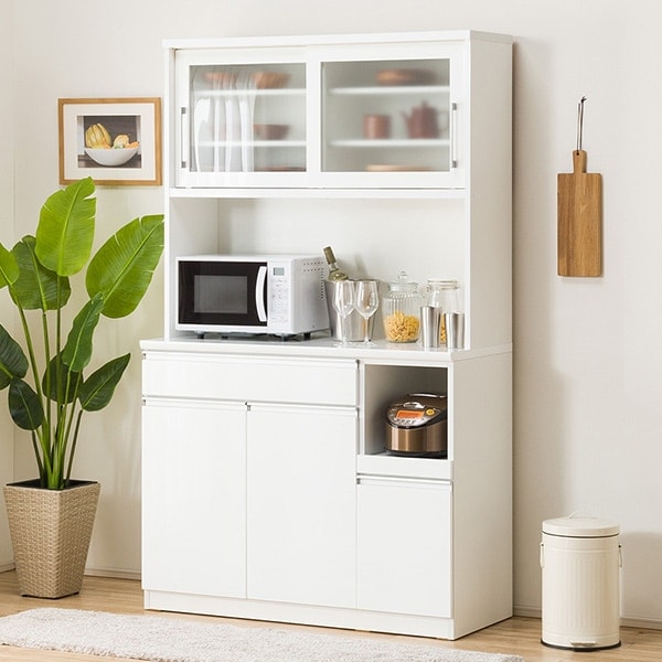 楽天市場】[幅120cm] キッチンボード ( レジューム120-2TG-S WH/120