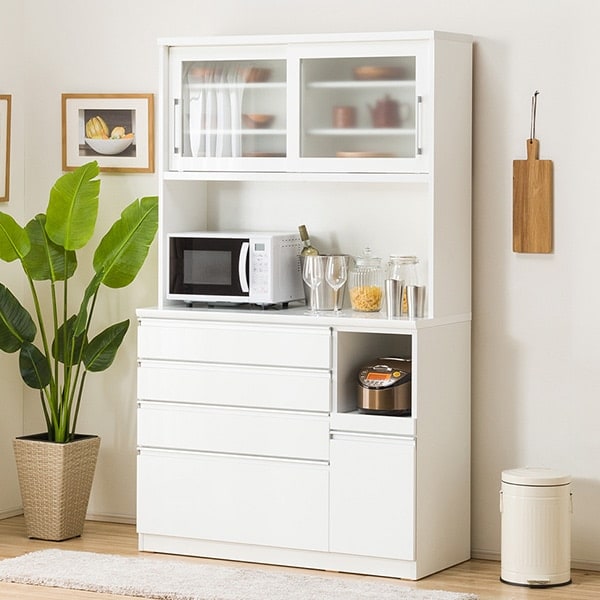 楽天市場】[幅120cm] キッチンボード ( レジューム120-2TG-S WH/120