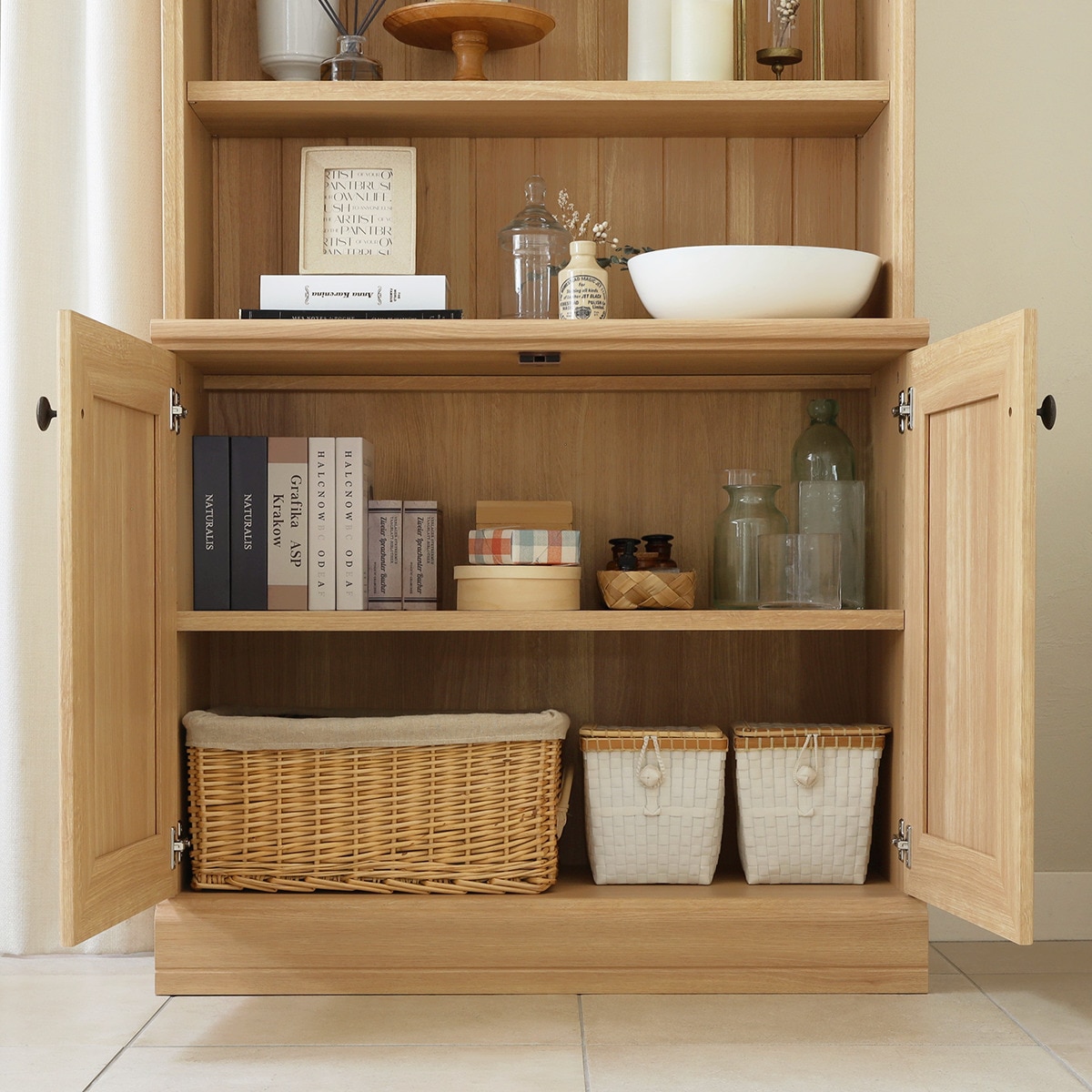 楽天市場】アンティーク風リビングラック ハイタイプ (LMD) ニトリ