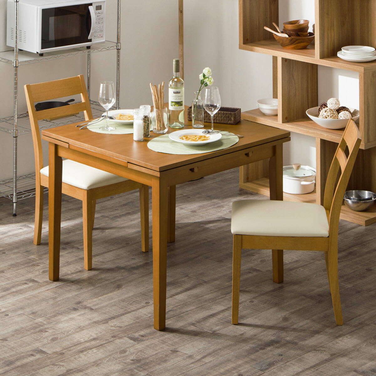 楽天市場】[幅80cm] 伸長式ダイニングテーブルセット (ジギー2