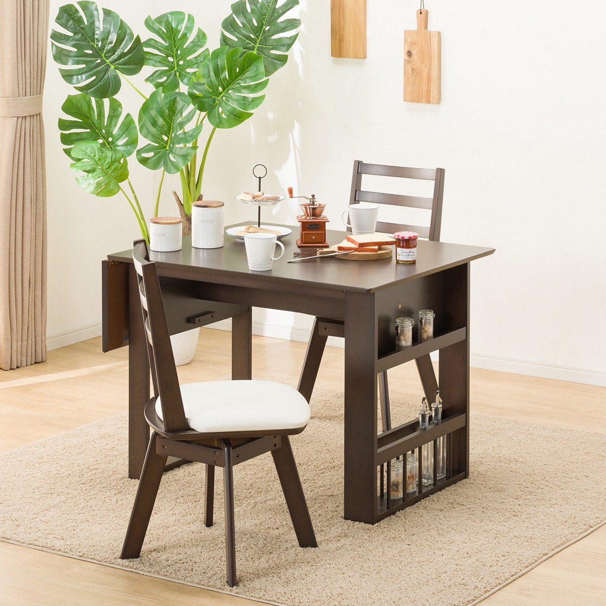 楽天市場】伸長式ダイニングテーブル3点セット (DTロピア2DBR/DCロピア