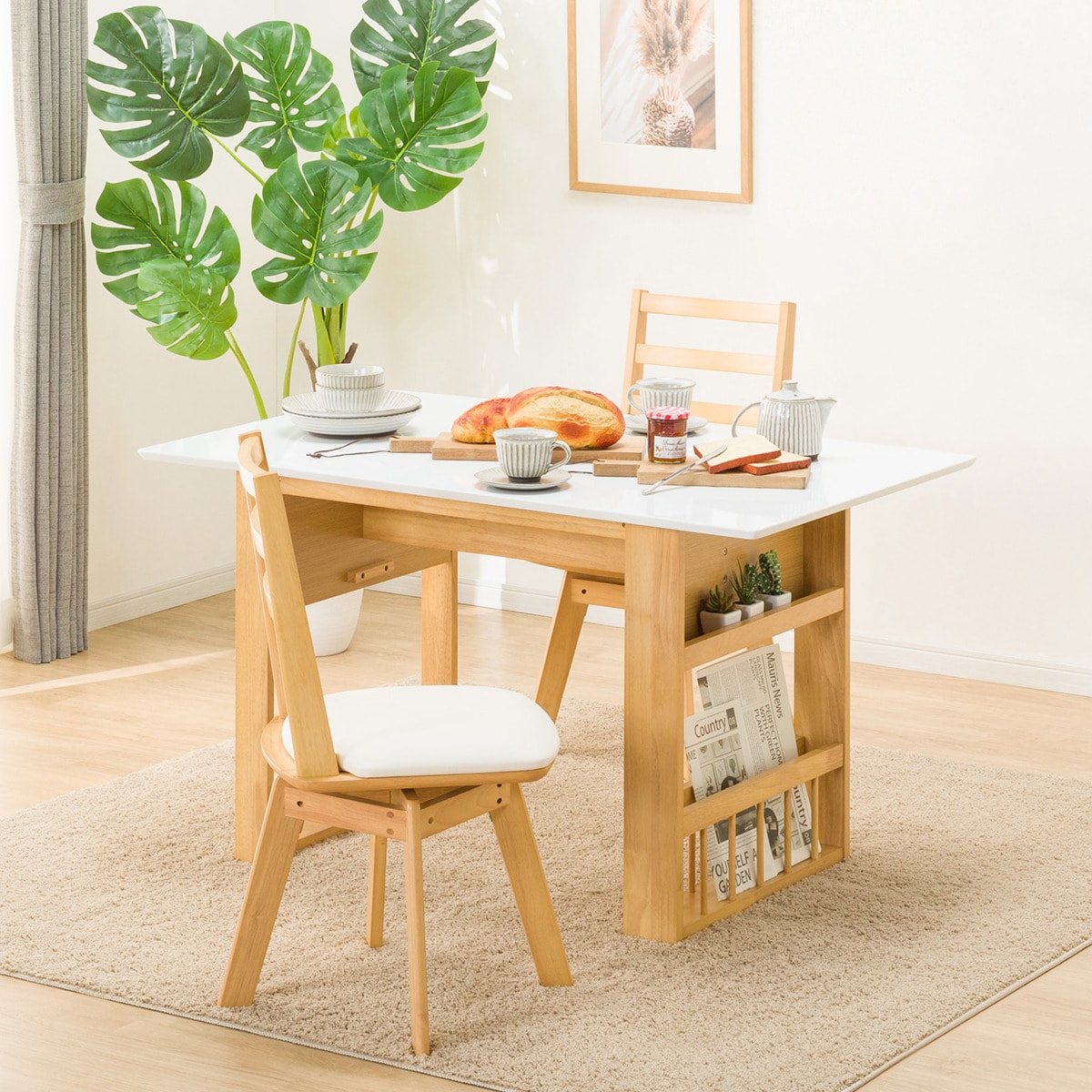 楽天市場】伸長式ダイニングテーブル3点セット (DTロピア2WH LBR/DC