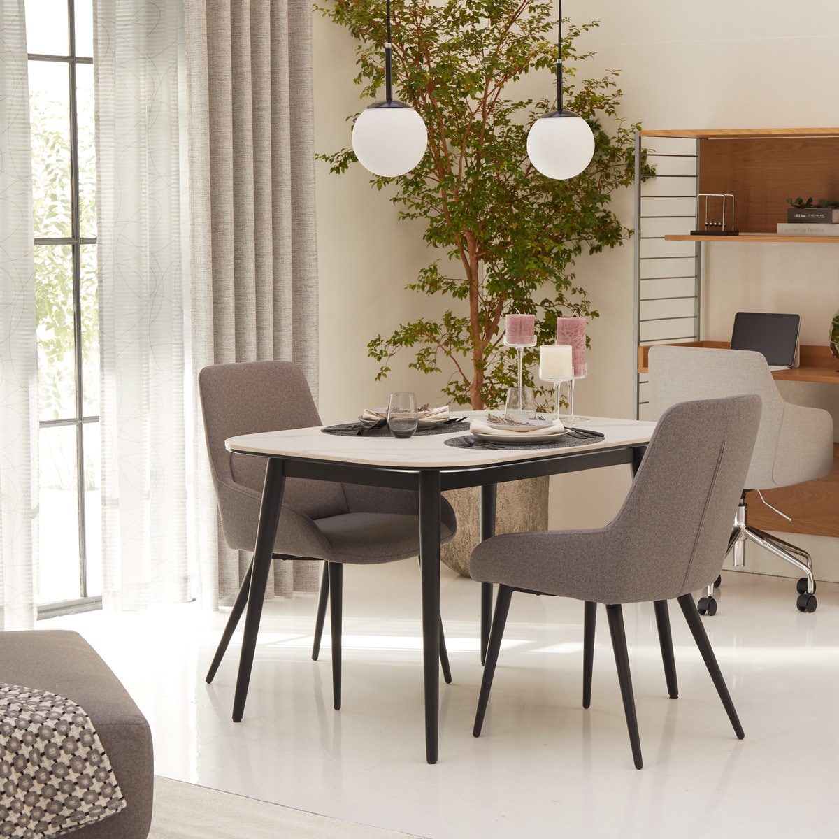 楽天市場】セラミックダイニングテーブルセット ASM001DT110 WH