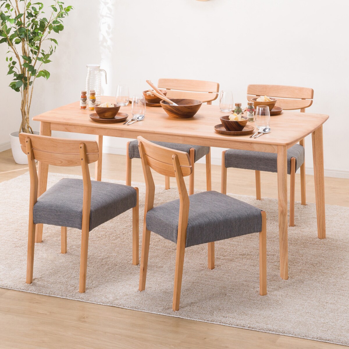 楽天市場】ダイニングテーブル5点セット (DTアルナスDF150LBR