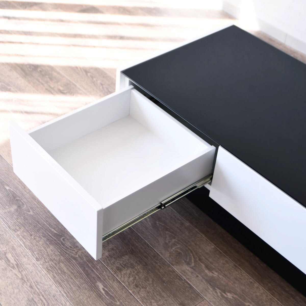 楽天市場】ガラス天板センターテーブル 引出し付き (エナメル塗装