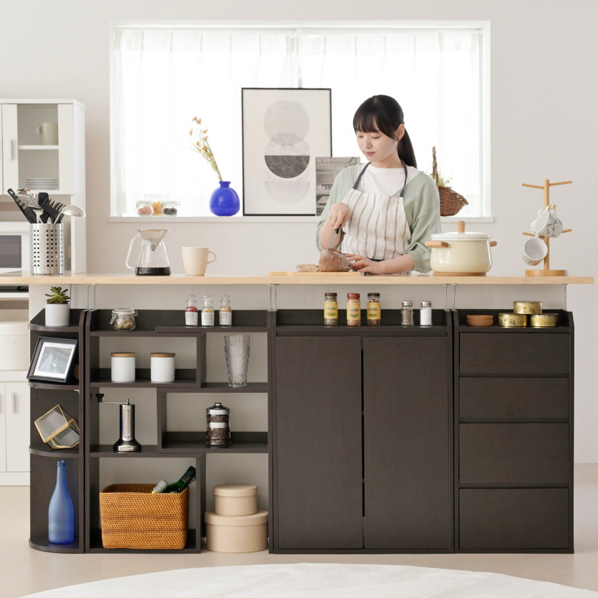 楽天市場】薄型カウンター下収納セット【メーカー直送・送料無料