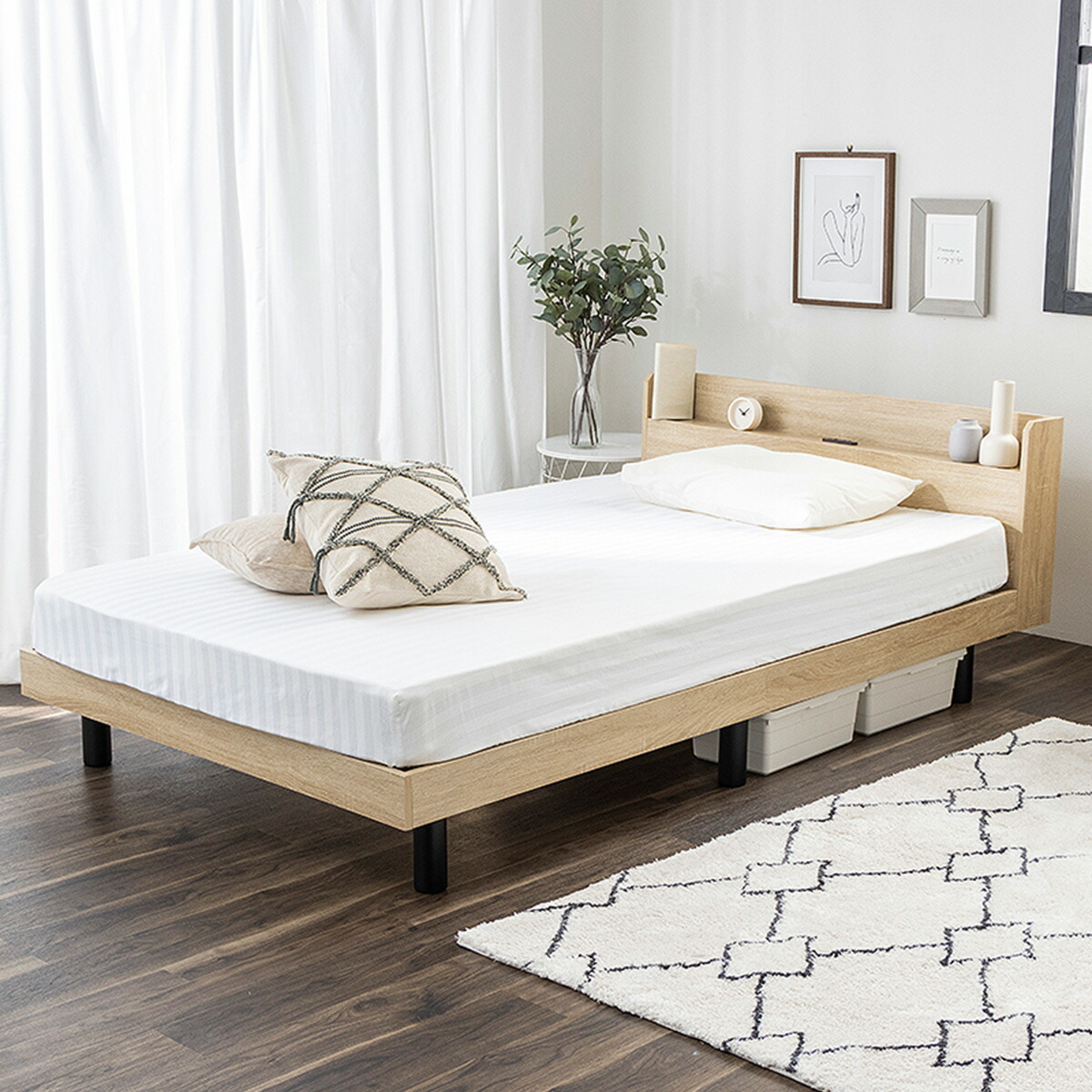 楽天市場】棚付きすのこベッド (MRS) ニトリ 【メーカー直送・送料無料