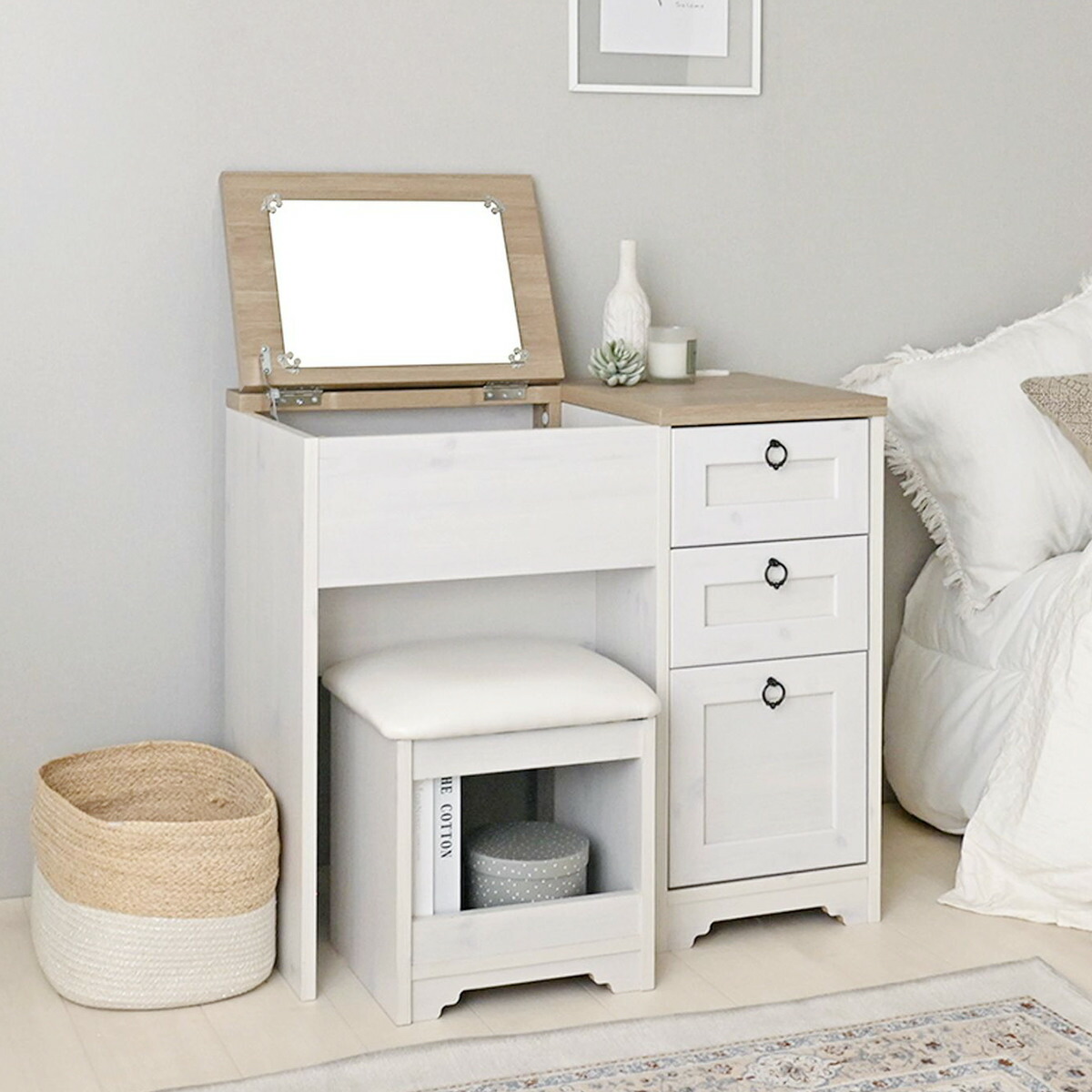 楽天市場】一台二役のドレッサーデスク(70-80D) ニトリ 【メーカー直送