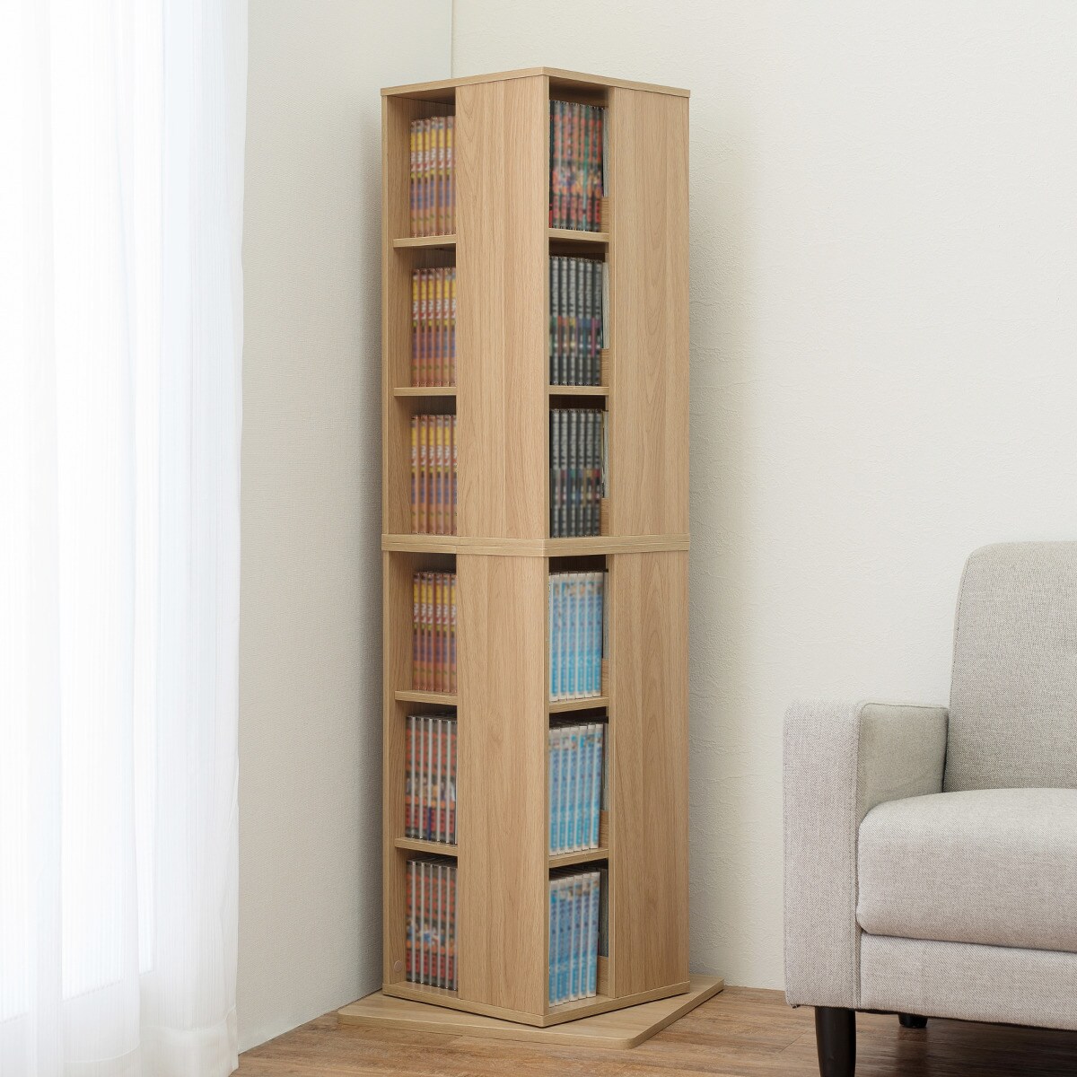 楽天市場】壁付けできる回転式コミックラック6段 （NA） ニトリ