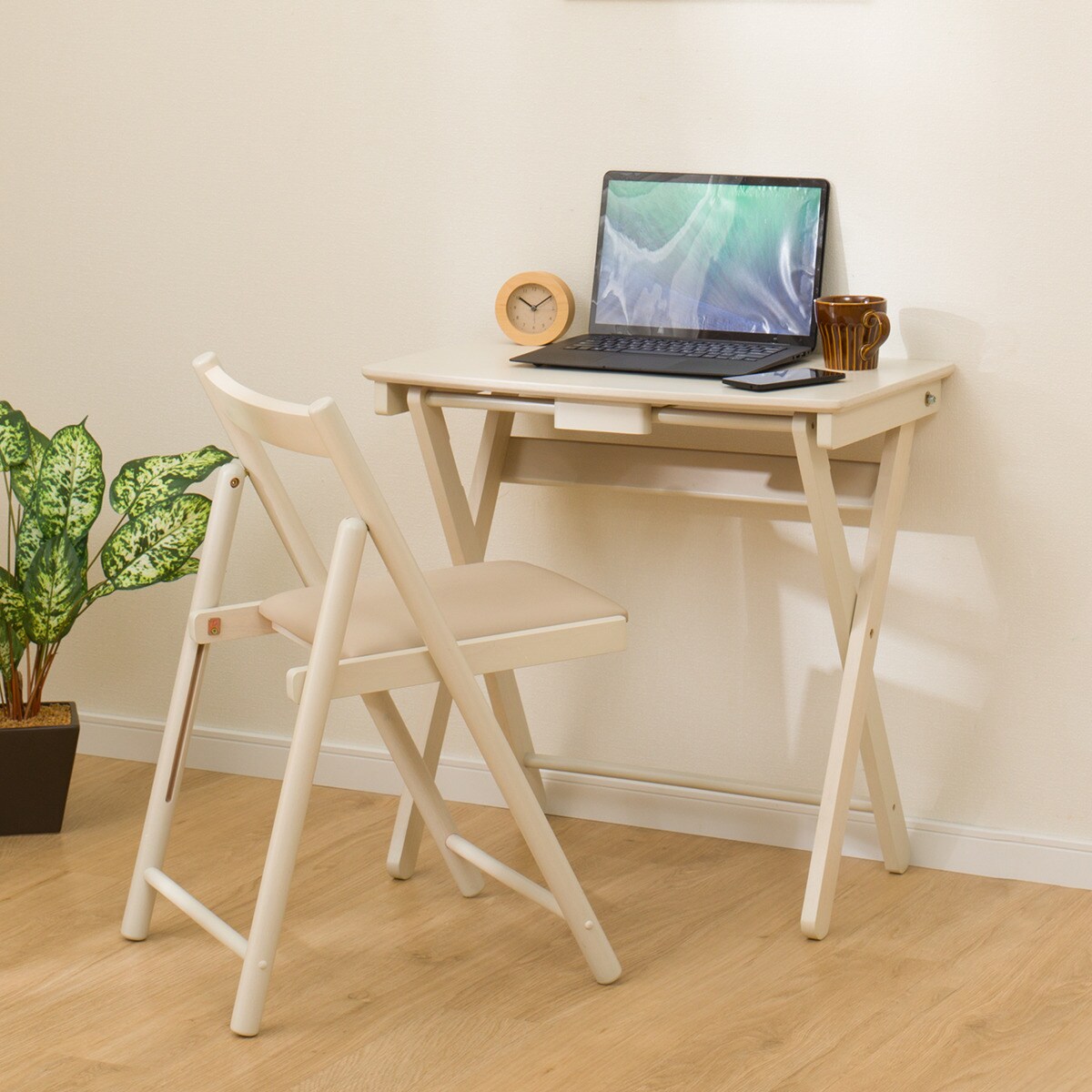 楽天市場】折りたたみデスク＆チェア (67 PL020) ニトリ 【玄関先迄