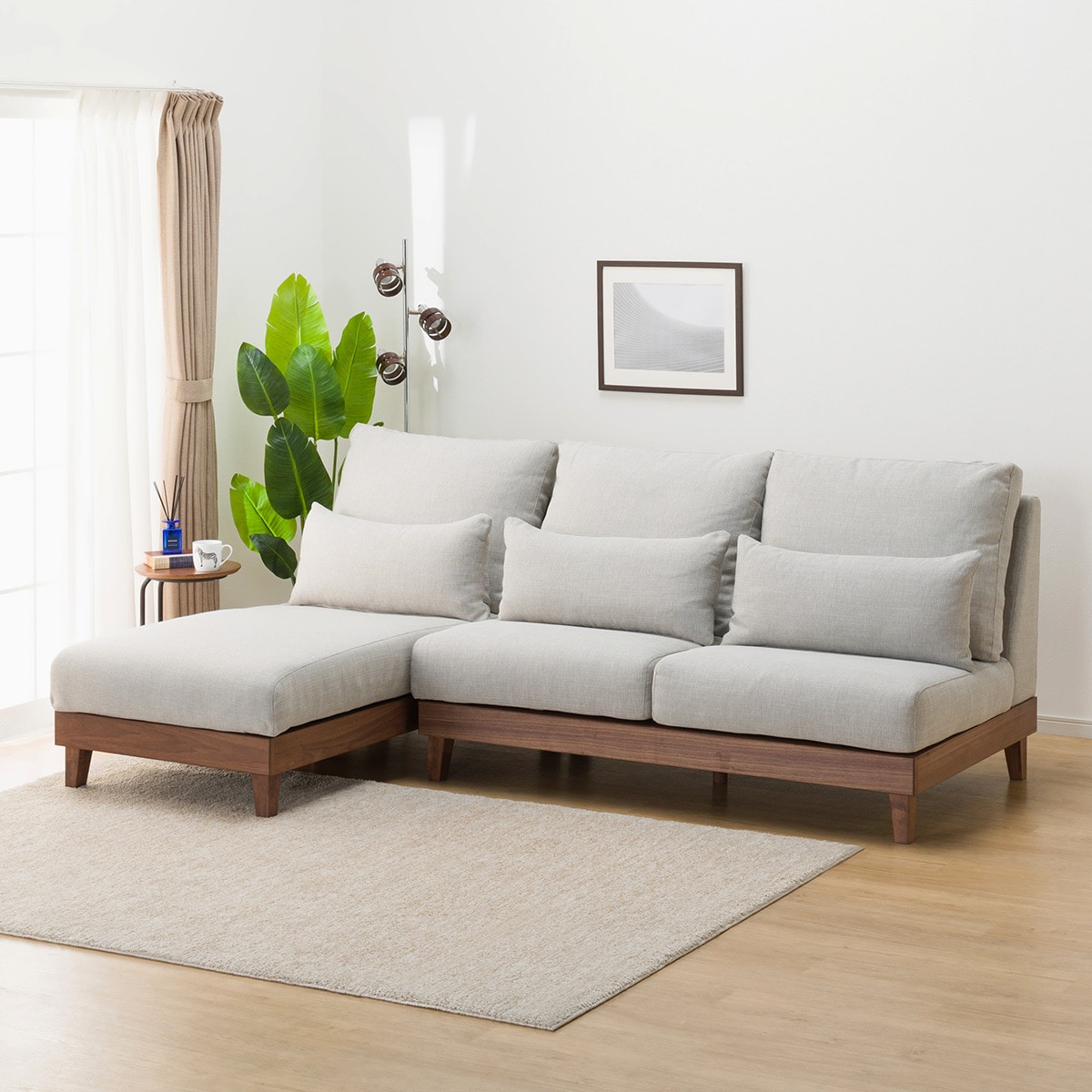 楽天市場】布張りカウチソファセット (FK02) ニトリ 【配送員設置商品