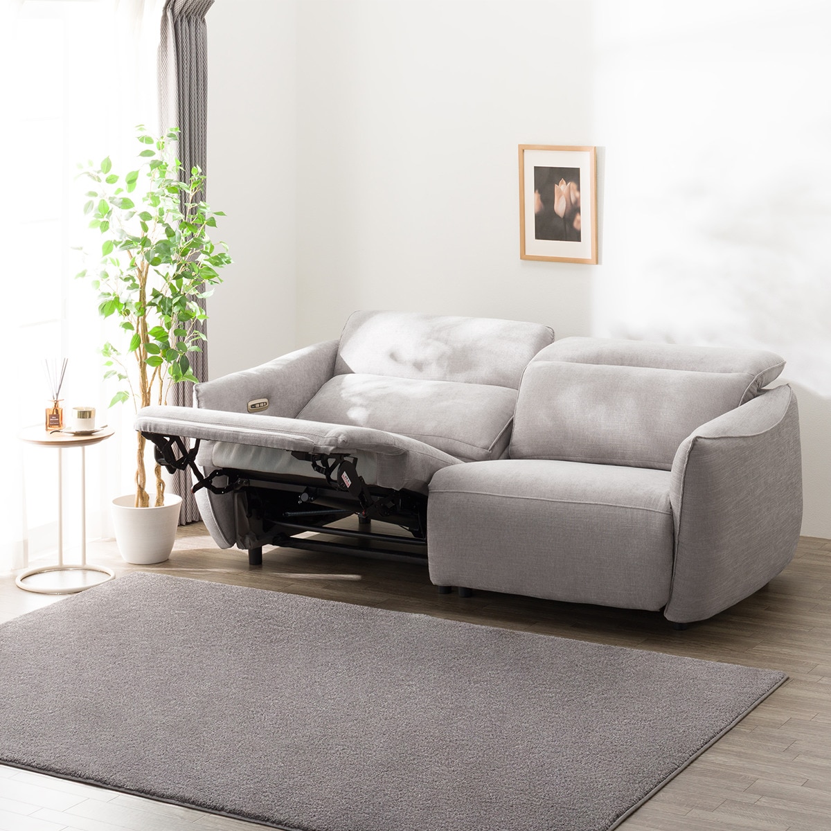 楽天市場】電動布張りリクライニングソファ(LE09 2M) ニトリ 【配送員