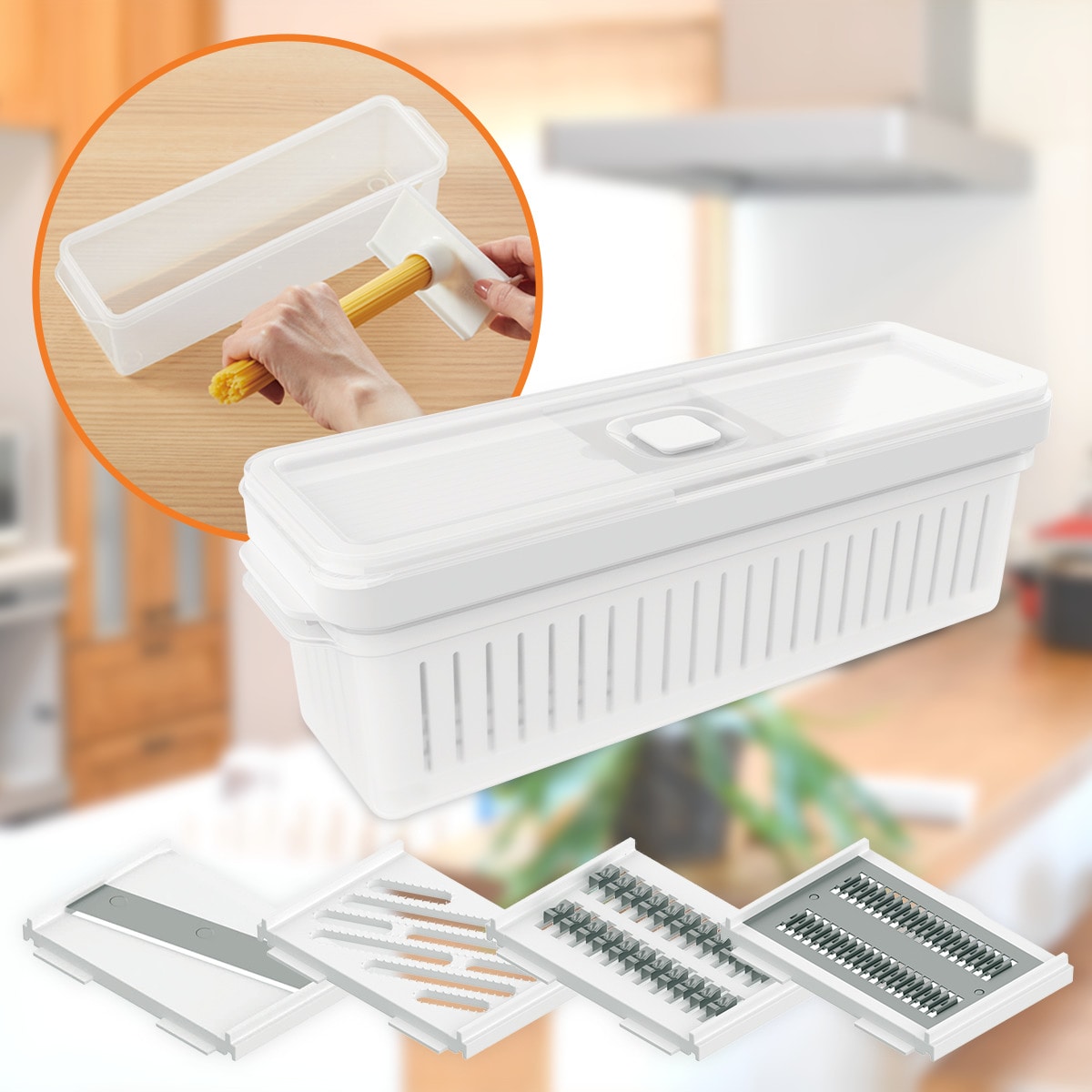 楽天市場】1台10役コンパクトスライサーザル付き保存容器セット(長方形