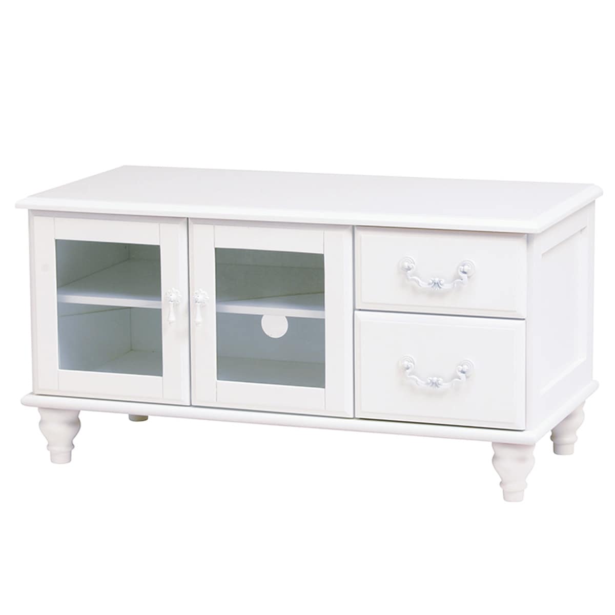 楽天市場】フレンチアンティーク調ホワイトシャビーテレビ台 （幅88cm