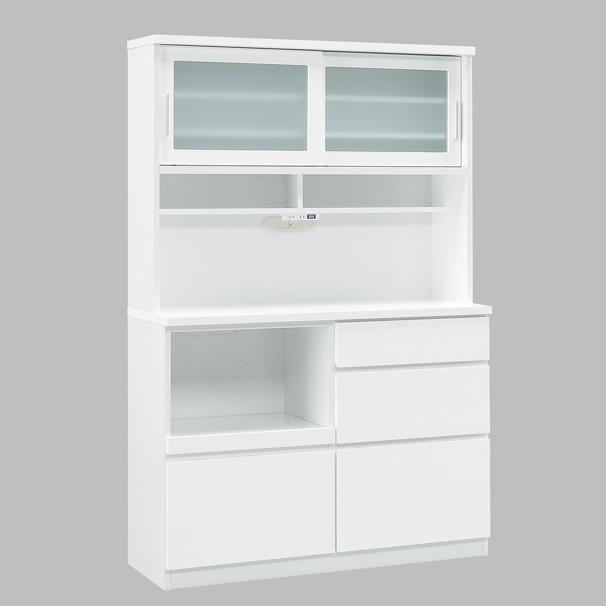 楽天市場】鏡面仕様のキッチンボード 引戸タイプ（幅120cm WH） ニトリ