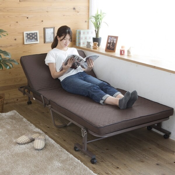 楽天市場】コンパクトショートシングル折りたたみベッド （幅98×奥行