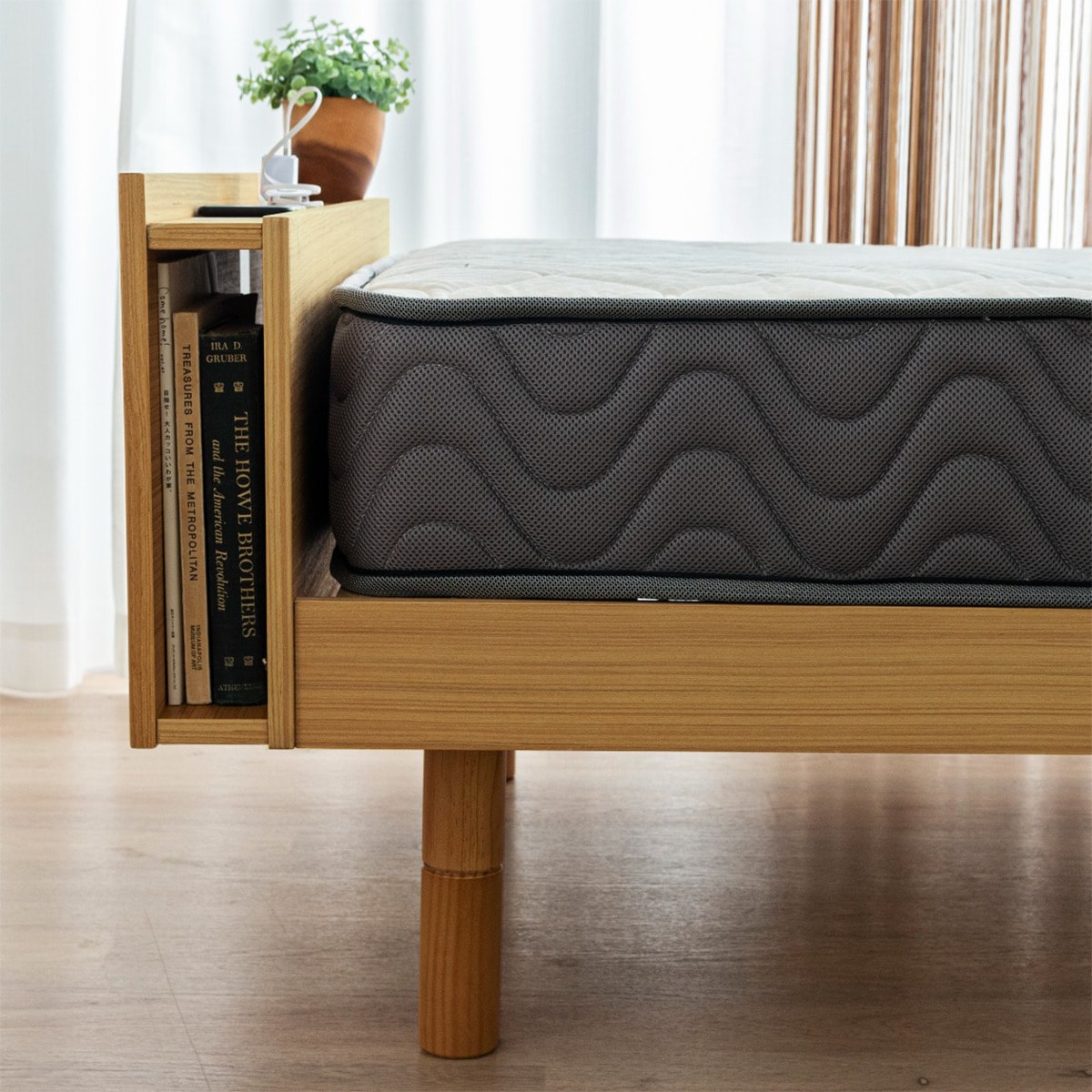 楽天市場】シングル棚・コンセント付き高さ3段階調整すのこベッド（STL