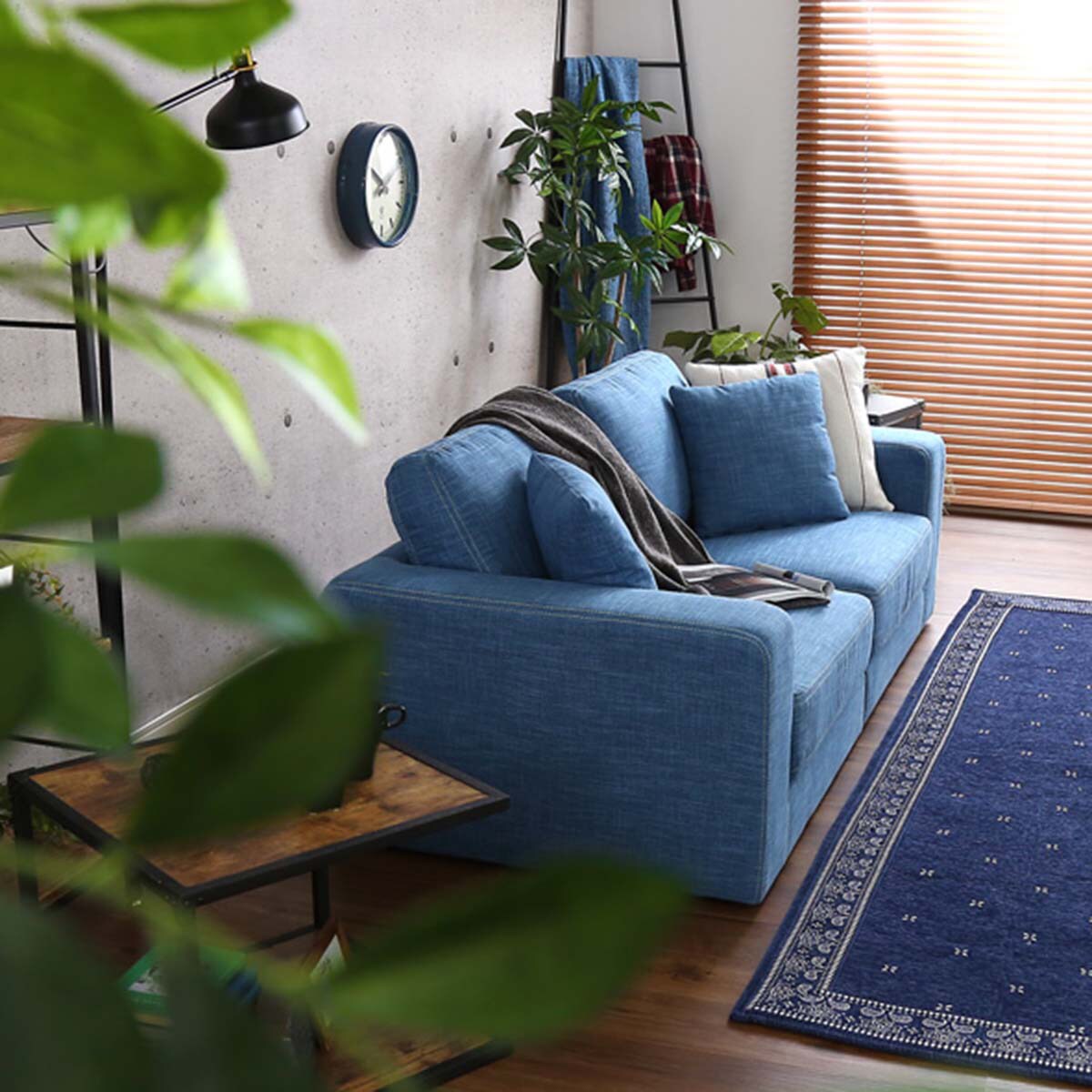 楽天市場】おしゃれなデニム風 2人掛け 2人用ソファ（クッション2個