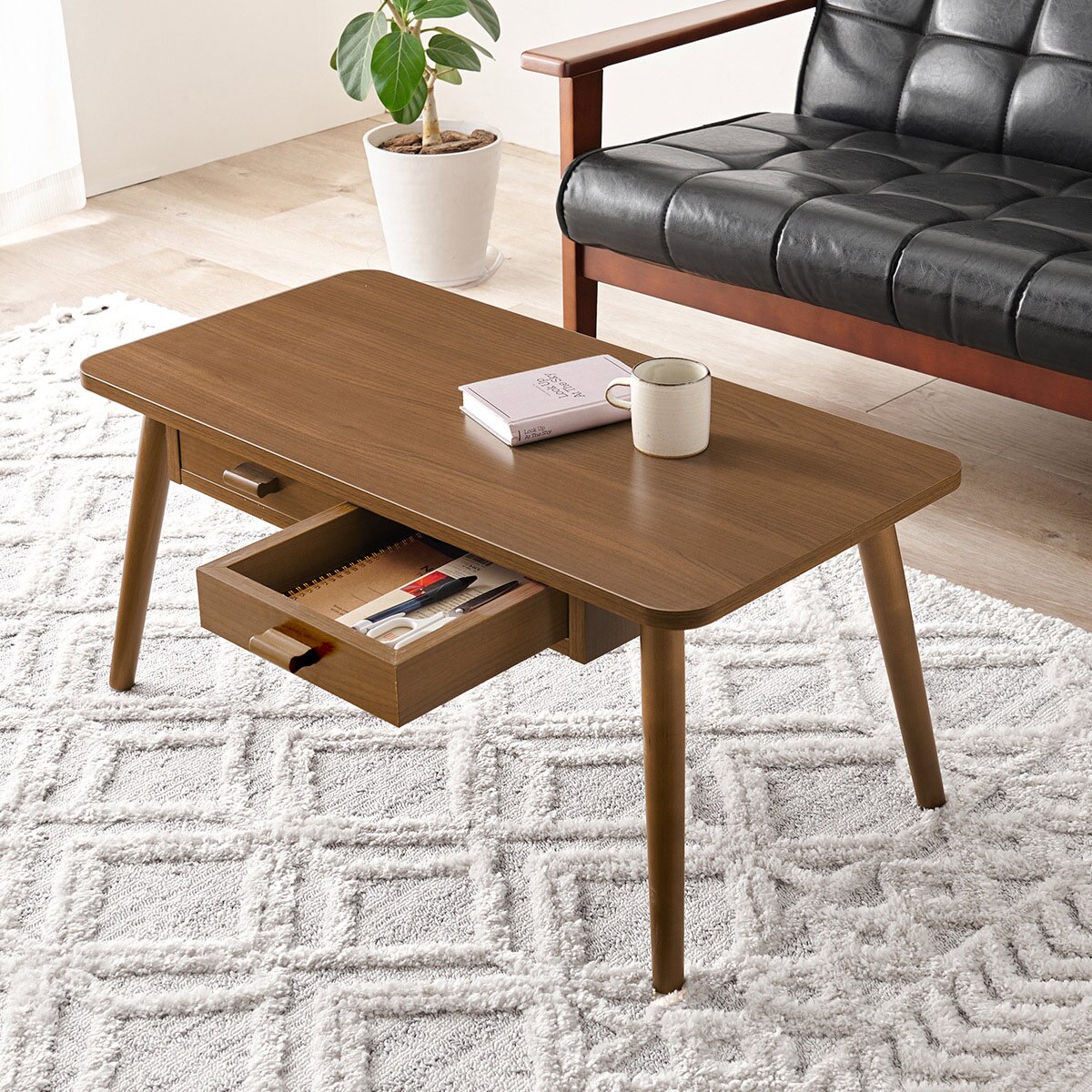 楽天市場】両面引き出し付き 角丸センターテーブル ニトリ 【メーカー