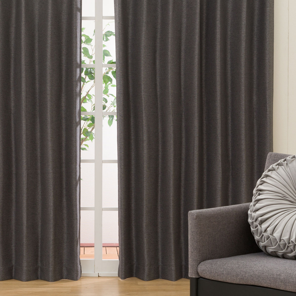 楽天市場】遮光1級・防炎・遮熱ドレープカーテン(ルポ ダークグレー