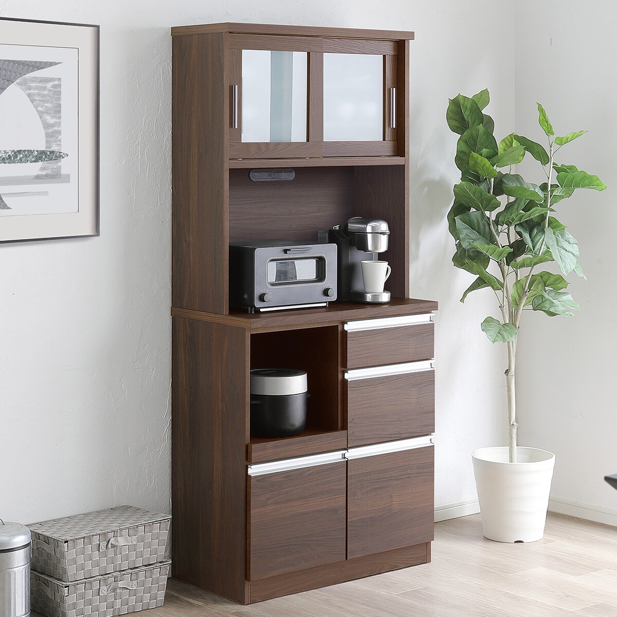 楽天市場】半透明ガラスのキッチンボード (幅80cm) ニトリ 【配送員