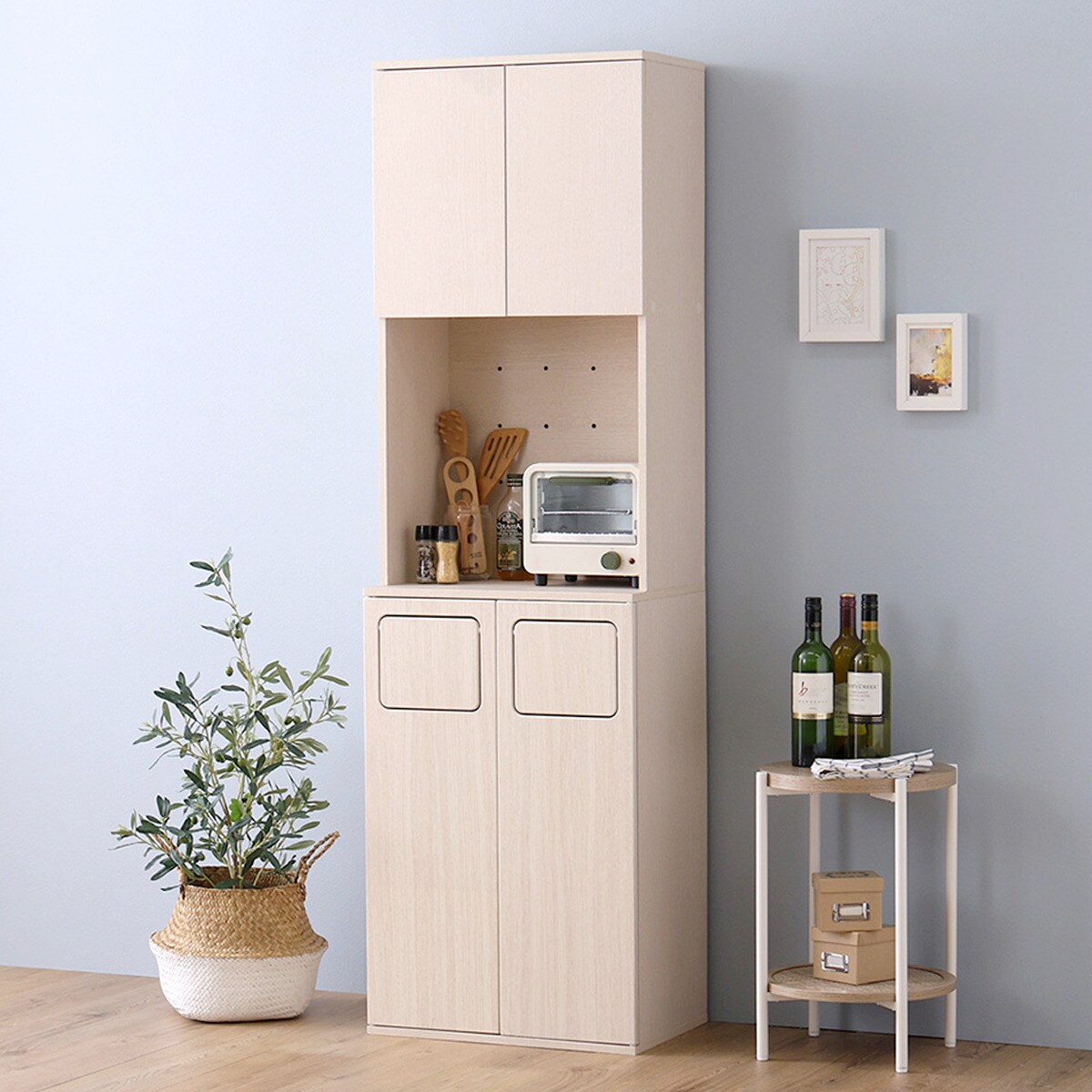 楽天市場】さわやかなごみ箱一体型食器棚 (ごみ箱2つタイプ WW) ニトリ